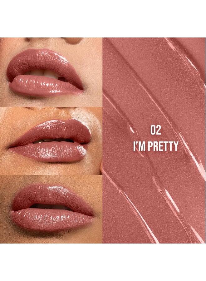 Staze 9to9 Gloss Lock 2-In-1 Liquid Lipstick | Lip Gloss For Long-Lasting Fuller & Plump Lips |Transfer-Proof & 12h Long Stay with Intense Color Payoff | Lightweight & Comfortable | 02 I'm Pretty| 7g - Image 3